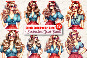 Comic Style Pop Art Girls PNG, a Graphic by CitraGraphics