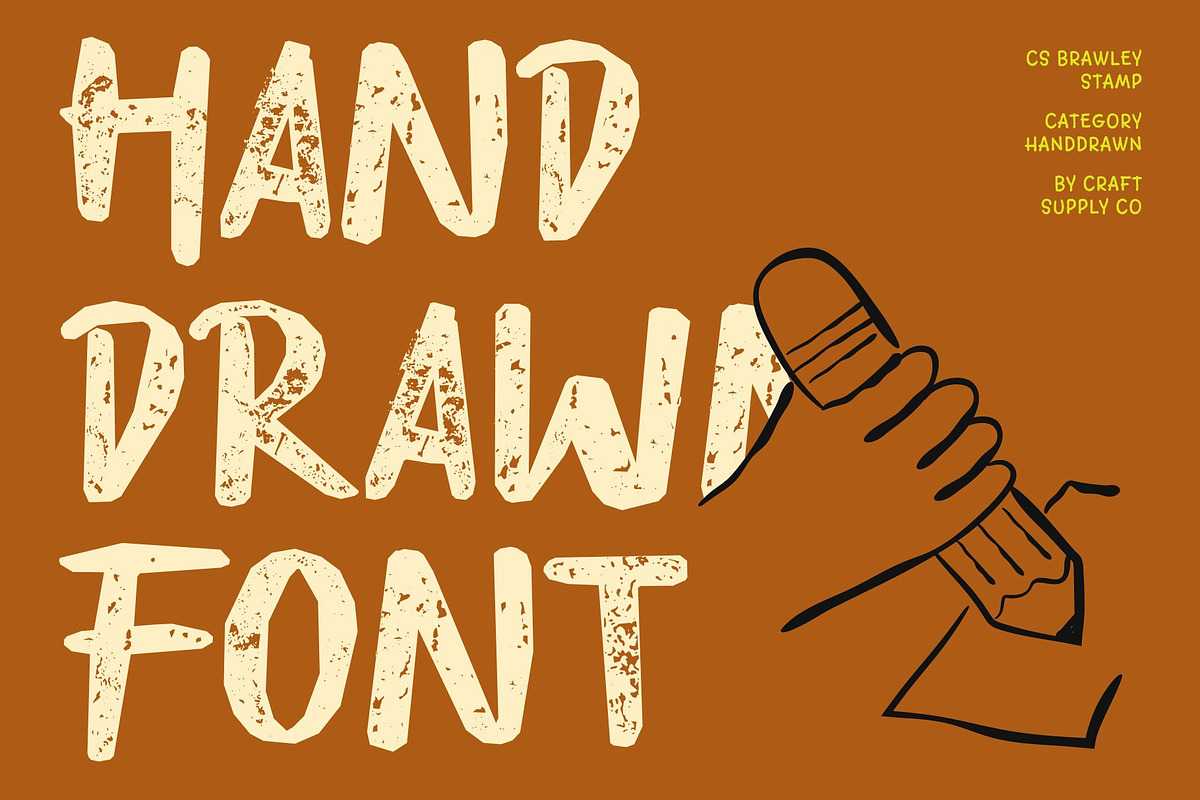 CS Brawley Stamp, a Sans Serif Font by Craft Supply Co. (Photo 2 of 8)