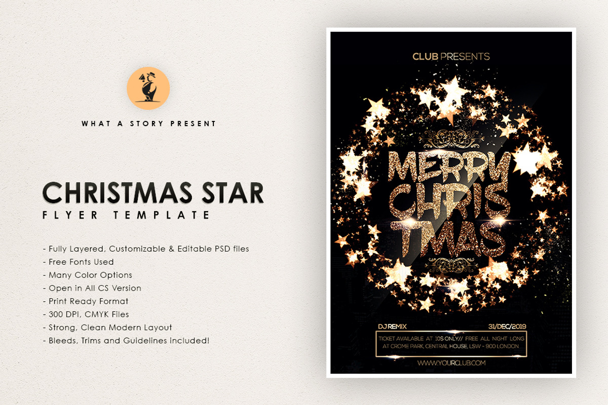 Christmas star, a Flyer Template by What a Story (Photo 1 of 5)