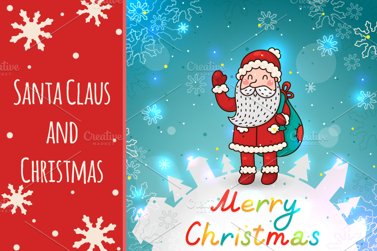 Santa Claus and Christmas, a Card Template by nenochka