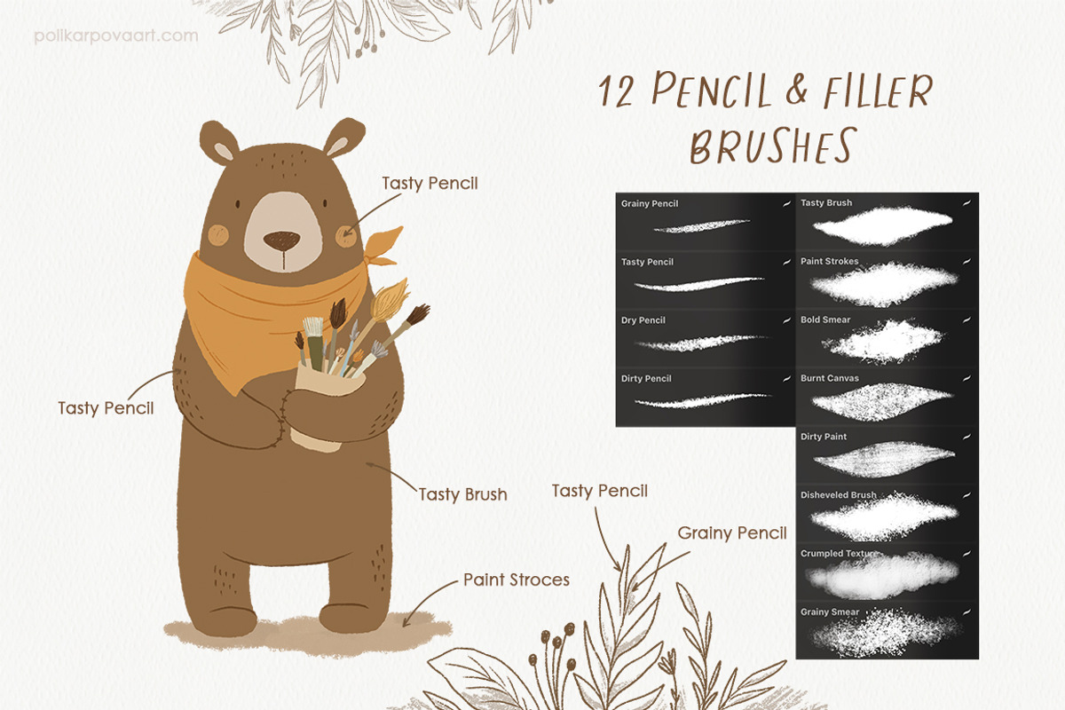 Tasty Brushes & Canvas for Procreate, a Brush Add-On by polikarpovaart (Photo 4 of 13)