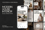 Modern House Interior IG Posts Canva, a Social Media Template by ShowUp! Studio (Thumbnail 1 of 6)