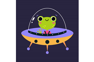 Space Adventure With Frog Astronaut