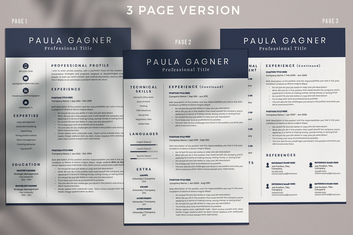 Accountant Resume CV with Experience, a Resume Template by HIRED Design Studio (Photo 4 of 18)