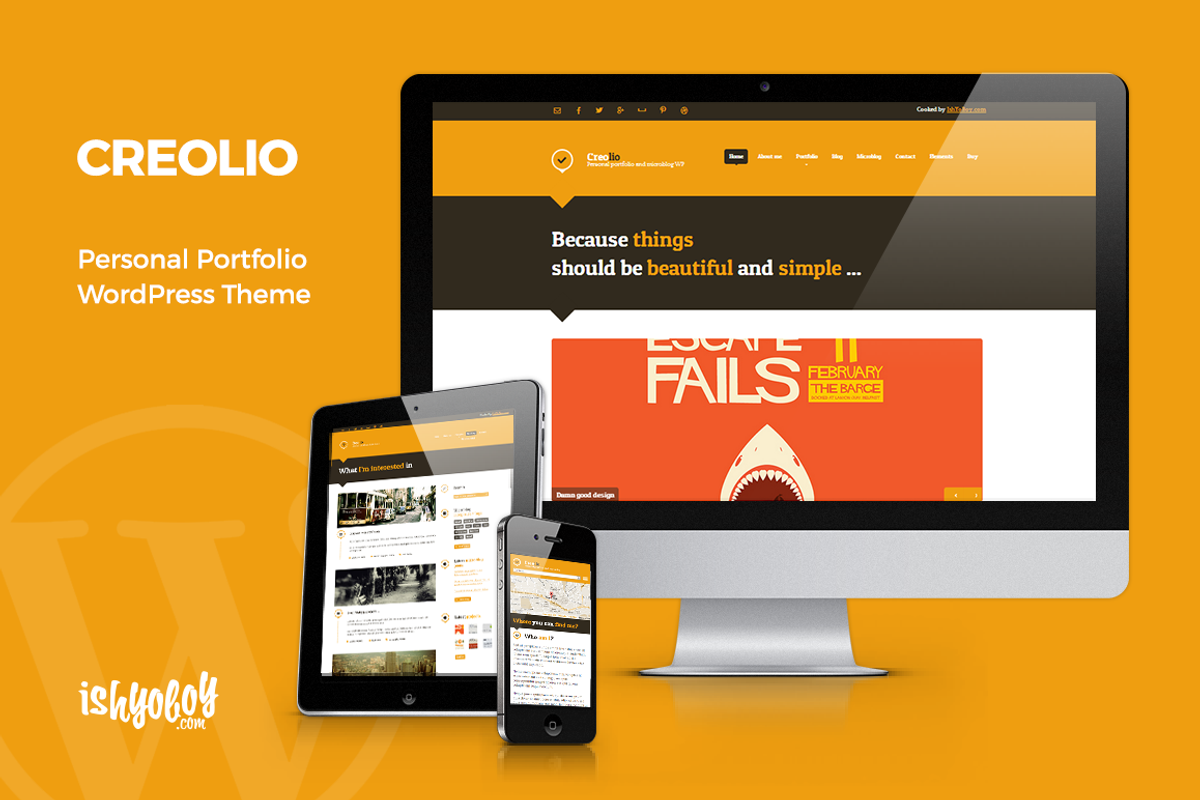 Creolio - Unique Portfolio WP Theme, a WordPress Template by IshYoBoy (Photo 1 of 12)