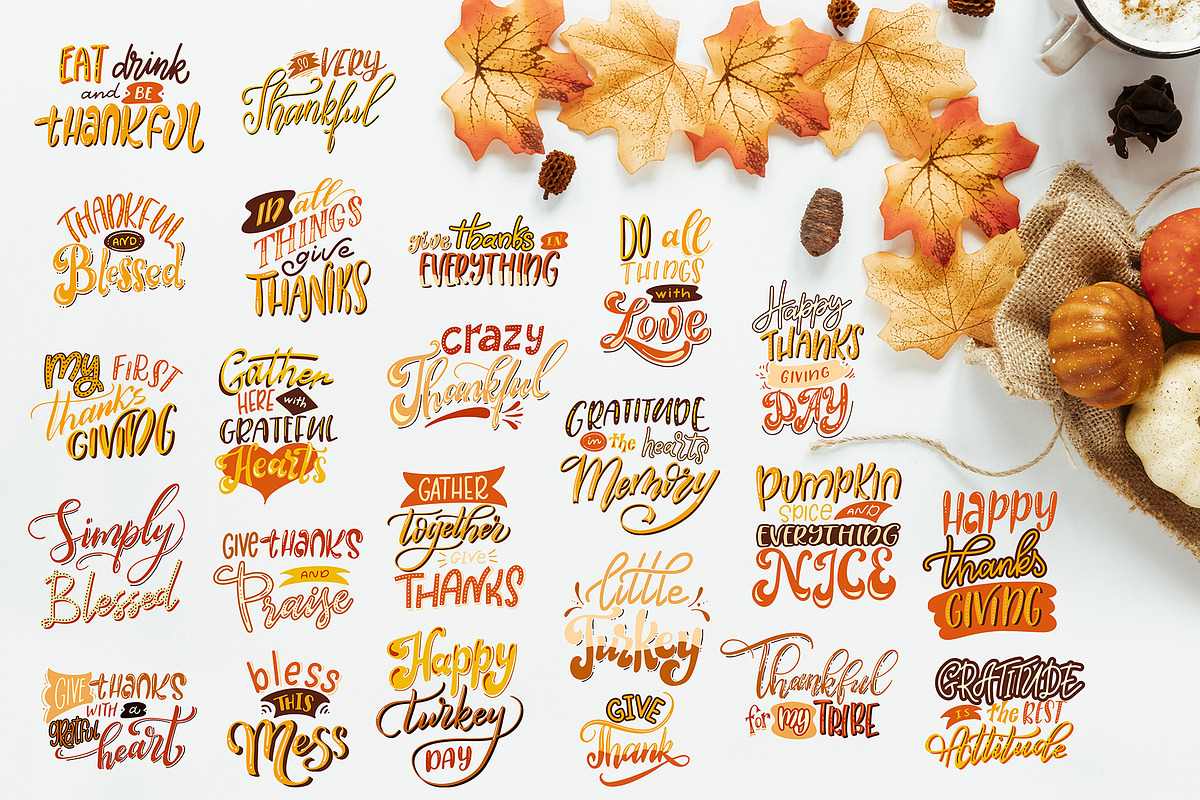 Thanksgiving holiday overlay+clipart, an Illustration by Astarte_design (Photo 2 of 13)