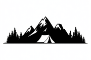 silhouette camping tent mountain, an Illustration by Amazin_art (Thumbnail 12 of 17)