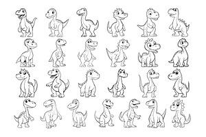 50 Dinosaur Procreate Stamps