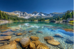 A serene view of lake Josephine is, a Nature Photo by ZinetroN