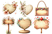 Valentine Wooden Signs Clipart, an Illustration by Designworld (Thumbnail 4 of 5)