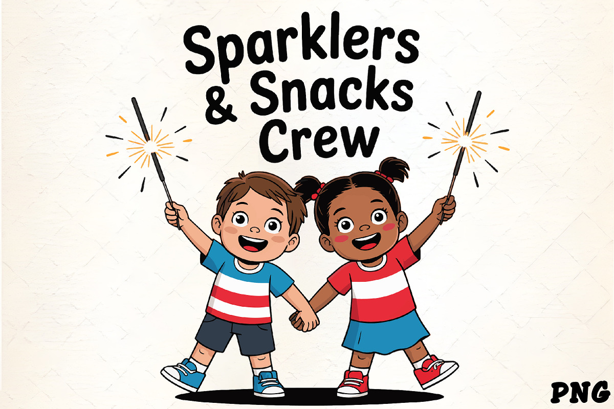 Happy children celebrating fourth of, an Illustration by CrexoraLab (Photo 1 of 4)