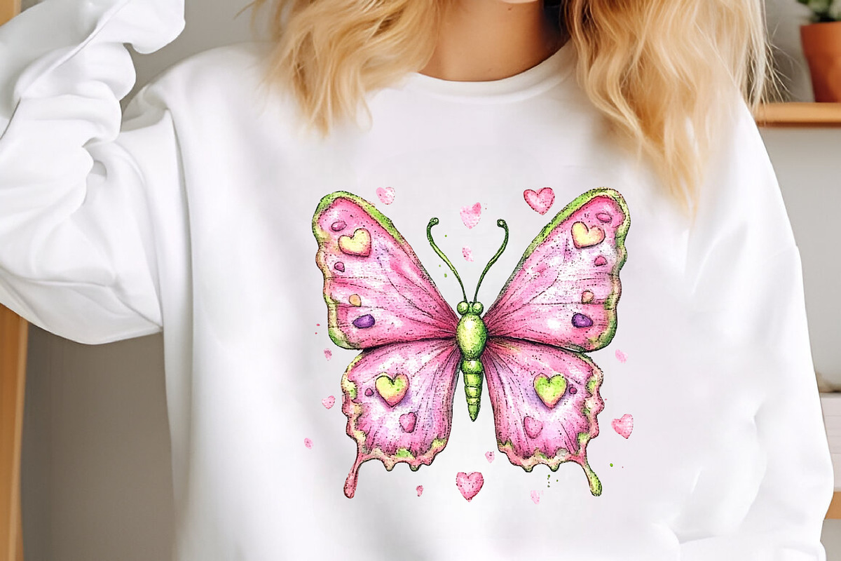 Watercolor Pink Girly Butterfly Clip, an Illustration by designcity5 (Photo 3 of 5)