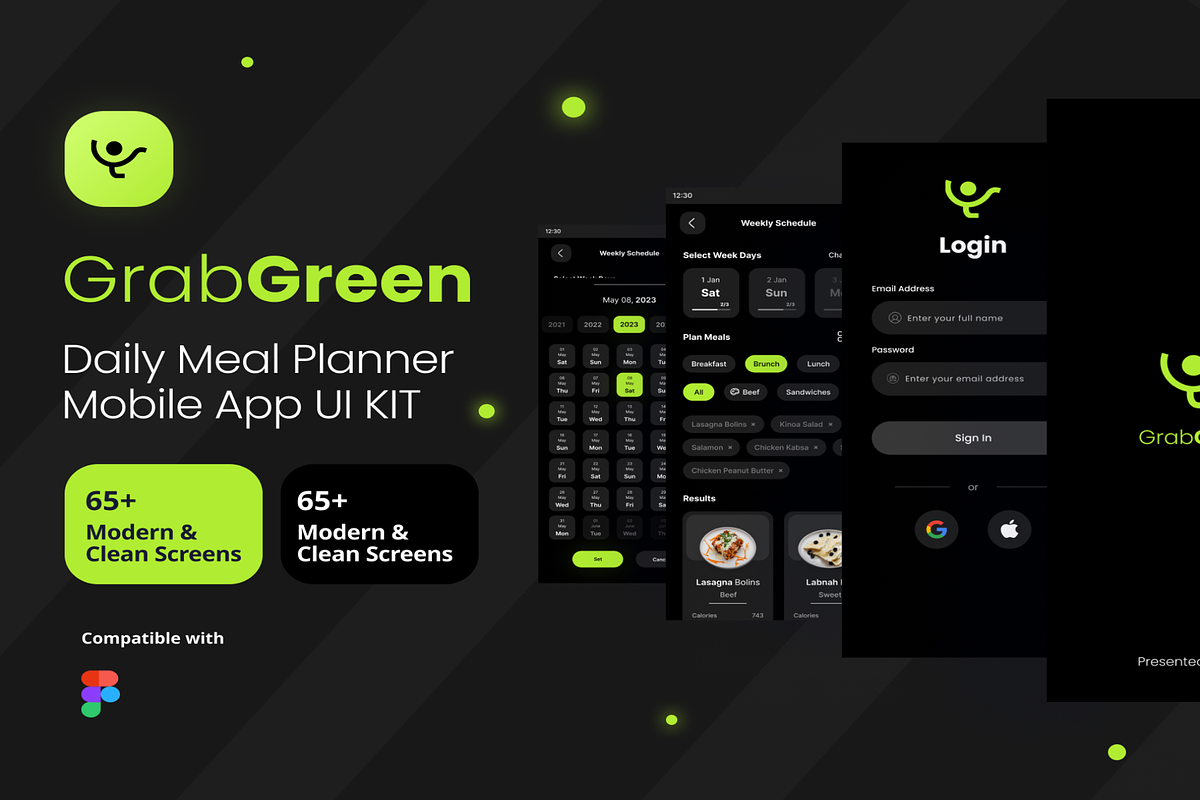 GrabGreen - Daily Healthy Food, an UI Kit Template by Creative Perspective (Photo 1 of 6)