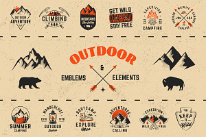 Outdoor Logo. Vintage Element Bundle, a Graphic by DenysHolovatiuk