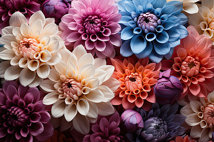 Flowers in bunches background, vibra, a Photo by SaroStock