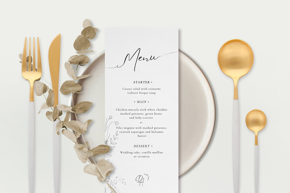 Wedding Menu Template SQF08, an Invitation Template by ResumeFabs (Photo 4 of 7)