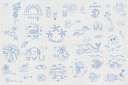 60 Doodle elements for summer design, an Illustration by SunArt (Thumbnail 2 of 2)
