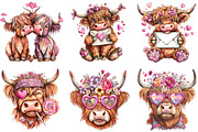Valentine cowboy highland cows, an Illustration by DreamArtGraphic (Thumbnail 3 of 4)