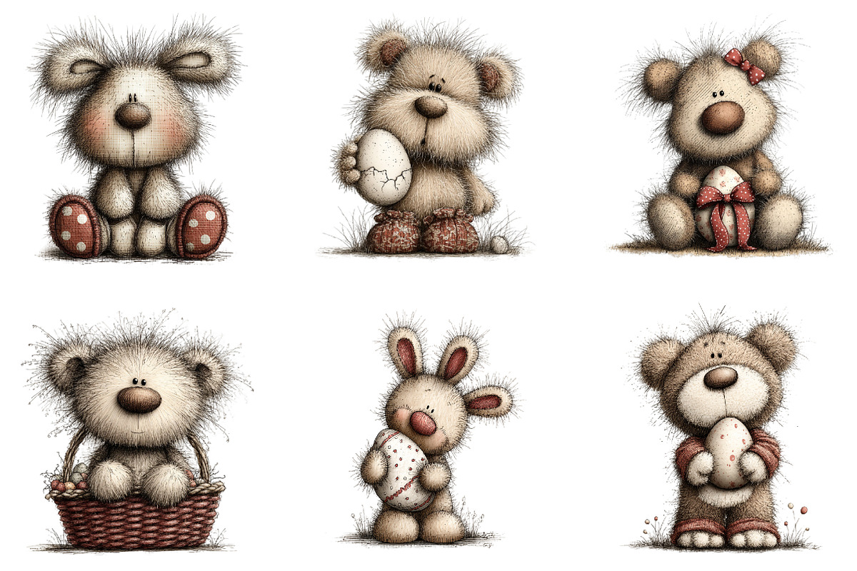 Whimsical Easter Teddy Bear Clipart, a Graphic by CitraGraphics (Photo 3 of 4)