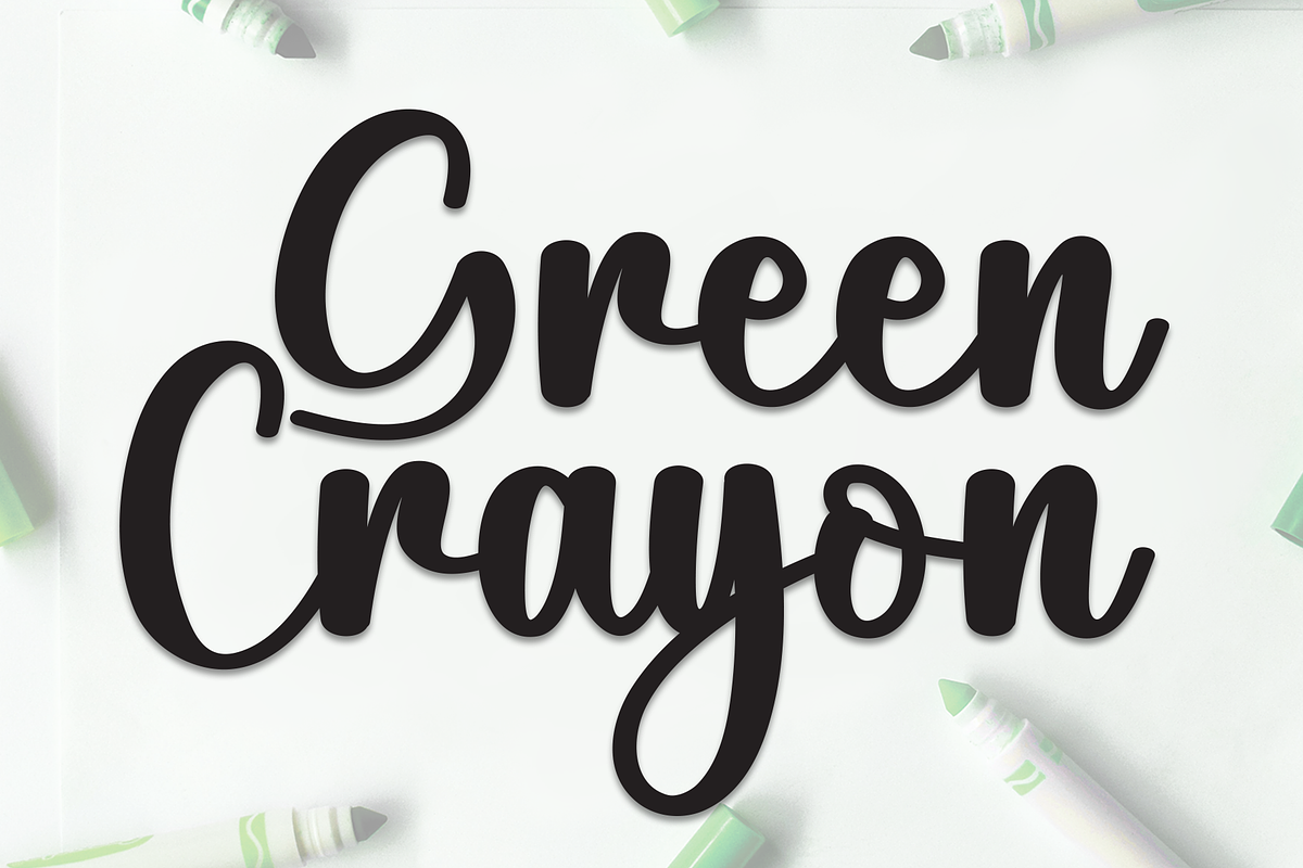 Green Crayon | Script Font, a Handwritten Font by Scratchones (Photo 1 of 8)
