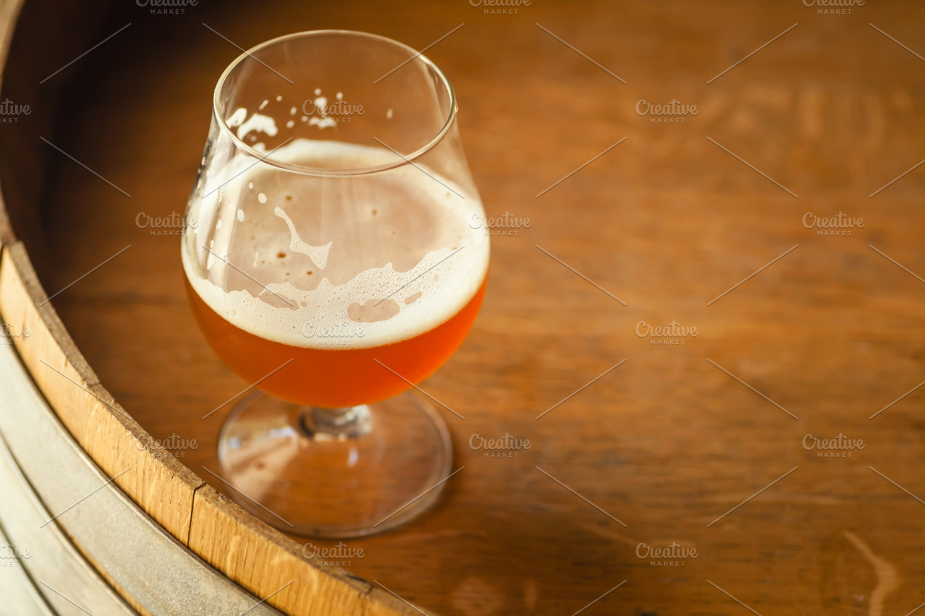 Amber ale on a barrel stock photo containing ale and beer, a Food & Drink Photo by Hidden Hallow