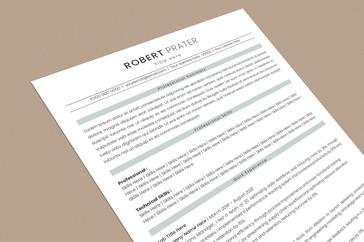ATS Resume Template preview 4
