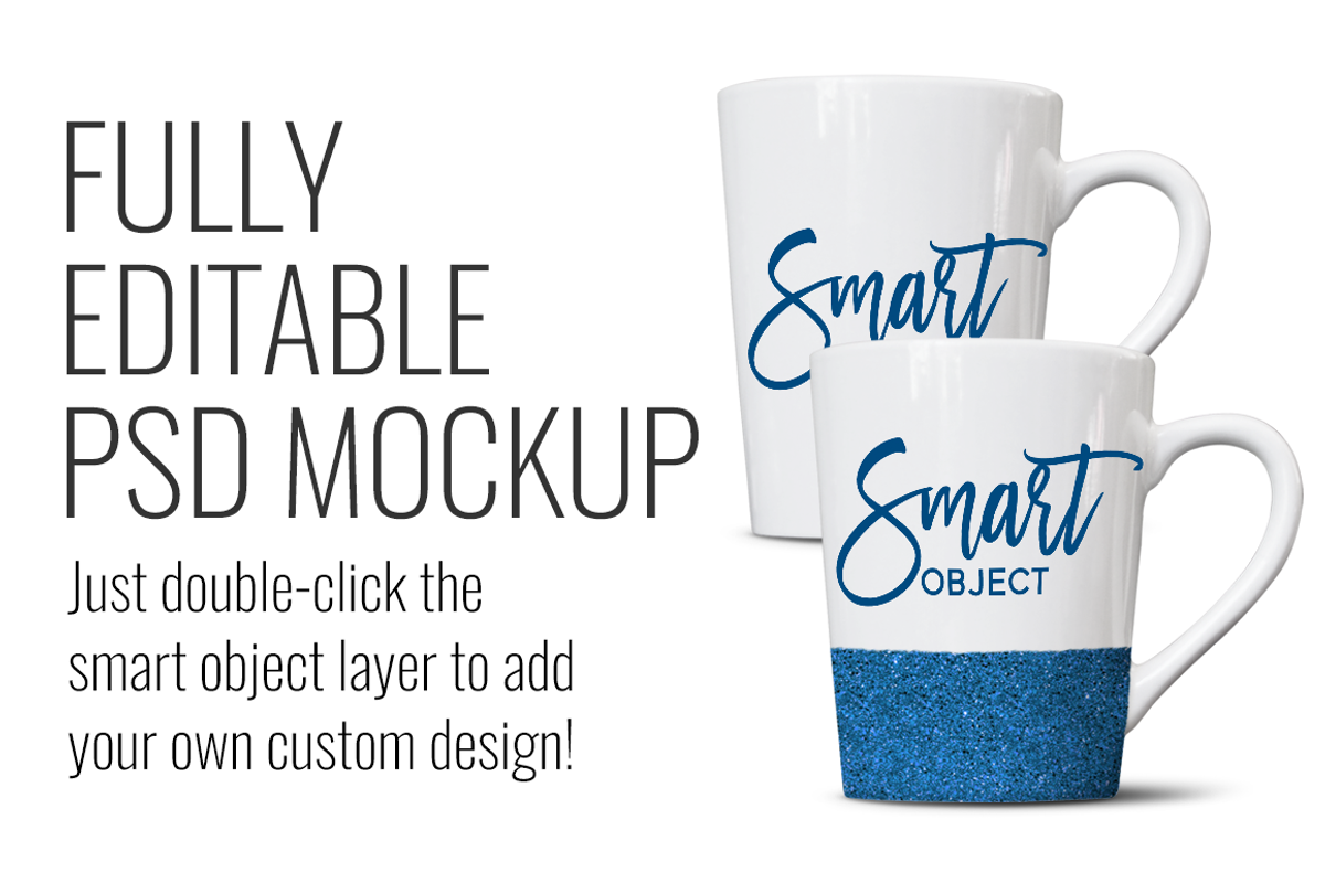 Mug White 14oz Tapered with Glitter, a Product Mockup by SarahDesign (Photo 2 of 5)