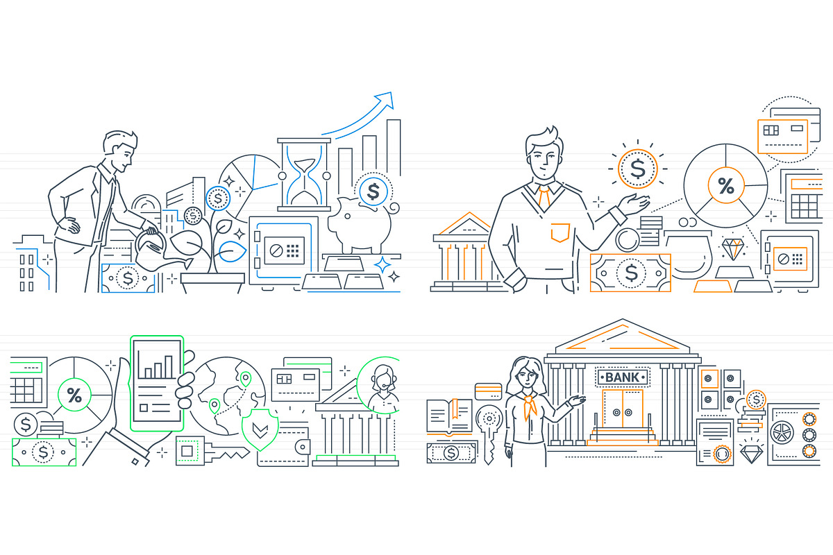 Finance - Line Illustrations Bundle, an iPhone Mockup by Boyko Pictures (Photo 11 of 12)