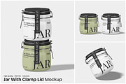 Jar With Clamp Lid Mockup, a Packaging Mockup by Unerispace (Thumbnail 1 of 5)