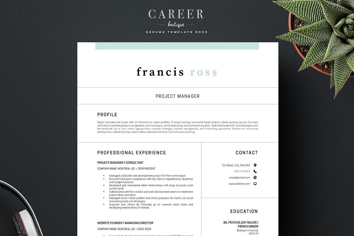 Modern Resume & CoverLetter Template, a Resume Template by careerboutique (Photo 4 of 6)
