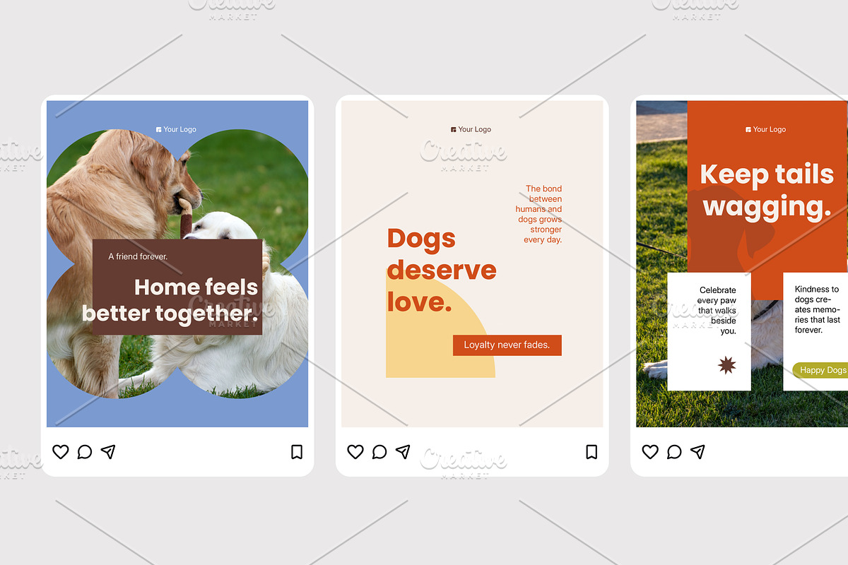 Happy Dogs - Instagram Post, a Social Media Template by Izdihaar_Studio (Photo 3 of 4)