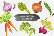 Vegetables in watercolor hand made, a Food Illustration by MaraquelaStudio (Thumbnail 2 of 4)