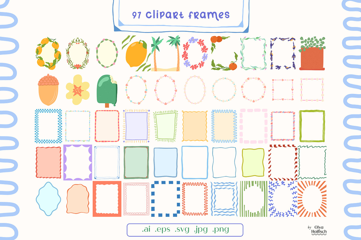 Playful Frames & Backgrounds, an Object Graphic by Olya Haifisch (Photo 3 of 12)
