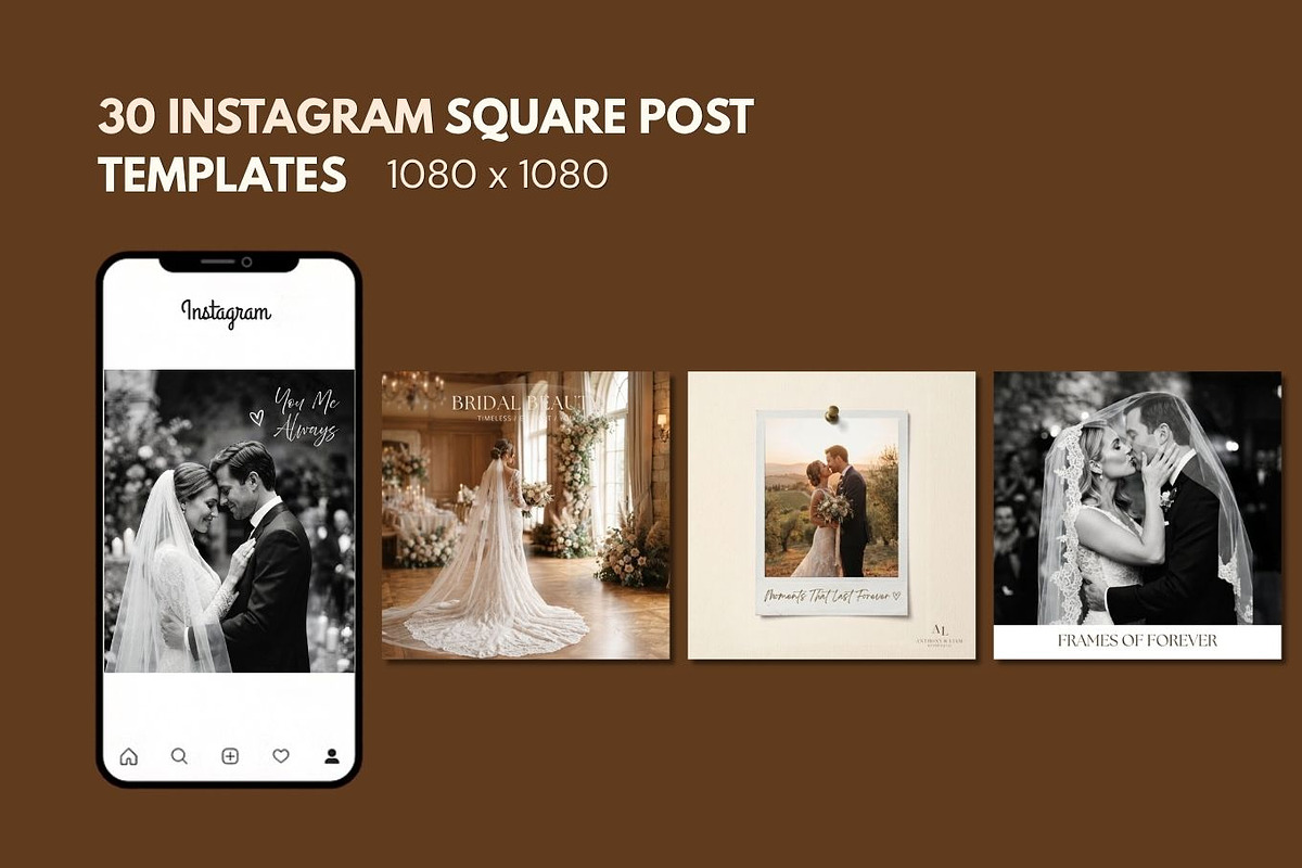 Luxury Wedding Instagram Templates, a Social Media Template by Arslan (Photo 6 of 10)