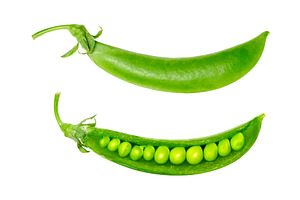 Green pea closeup isolated, a Food & Drink Photo by BOOCYS