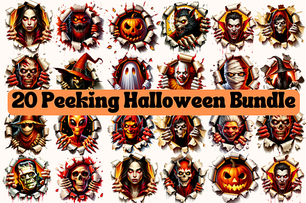 Peeking Halloween Creatures Bundle