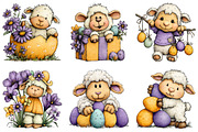 Whimsical Easter Sheep Clipart, an Illustration by Dream Creation (Thumbnail 6 of 6)