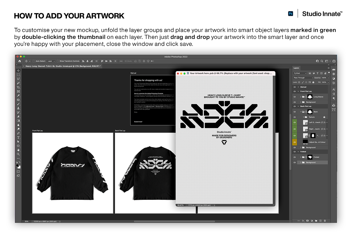 Premium Long-Sleeved Mockup, a Shirt Mockup by Studio Innate (Photo 5 of 7)