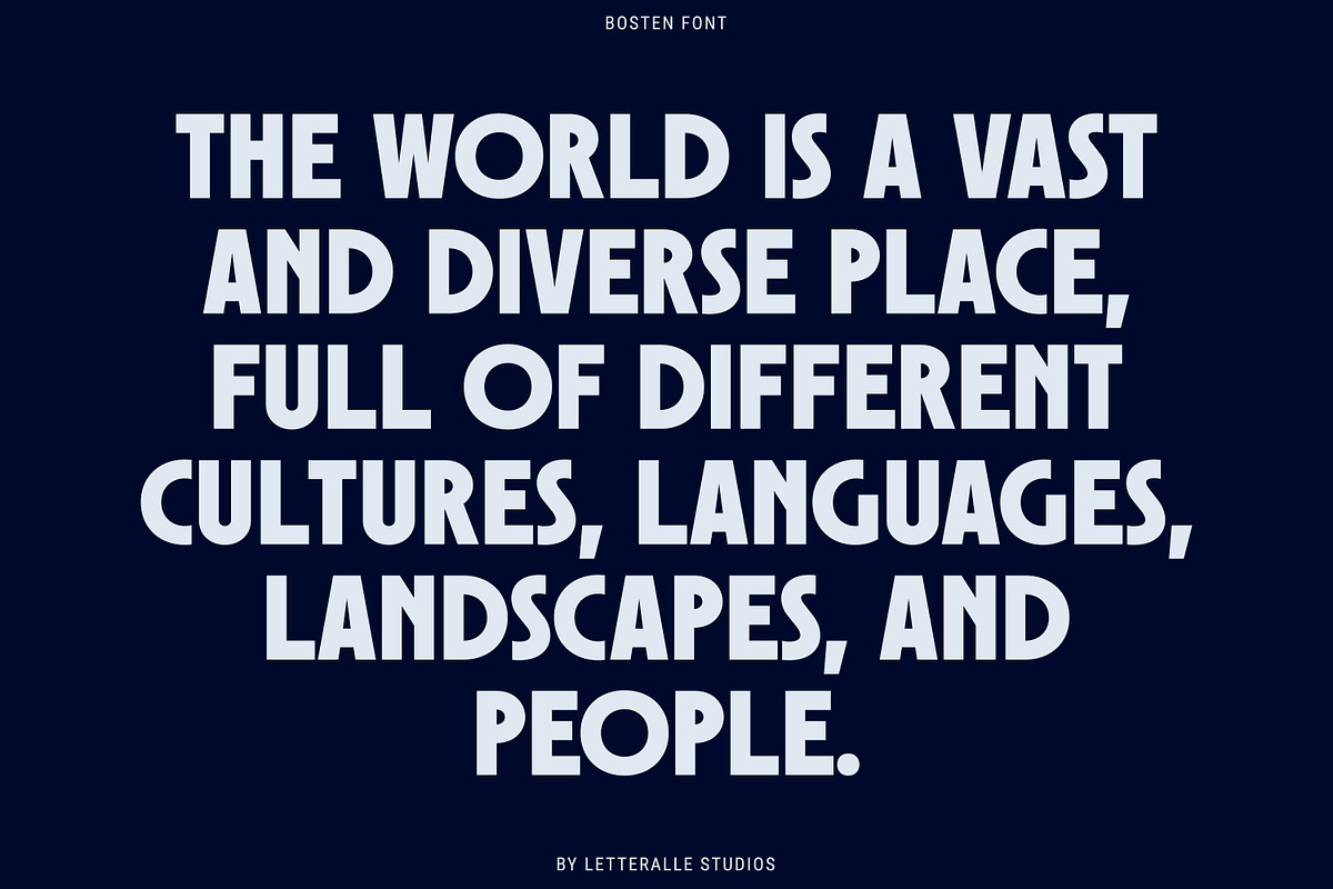 Bosten - Display Font, a Sans Serif Font by Letteralle Studios (Photo 4 of 12)