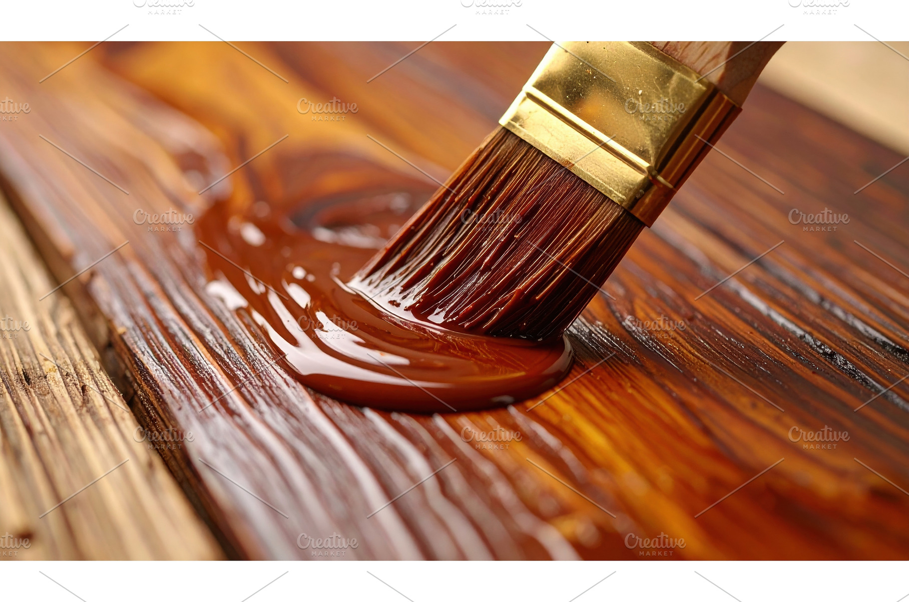 Application of rich brown wood stain, a Background Photo by Igor Tichonow