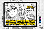 MANGA SCREENTONE Halftones Brushes, a Brush Add-On by Luuuka studio (Thumbnail 1 of 5)