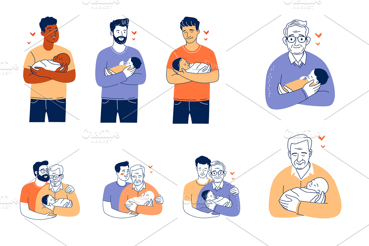 Fathers & Families: Inclusive Vector, a Person Illustration by VasilkovS (Photo 4 of 4)