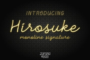 Hirosuke - Monoline Signature, a Script Font by Zafara Studios (Thumbnail 1 of 7)