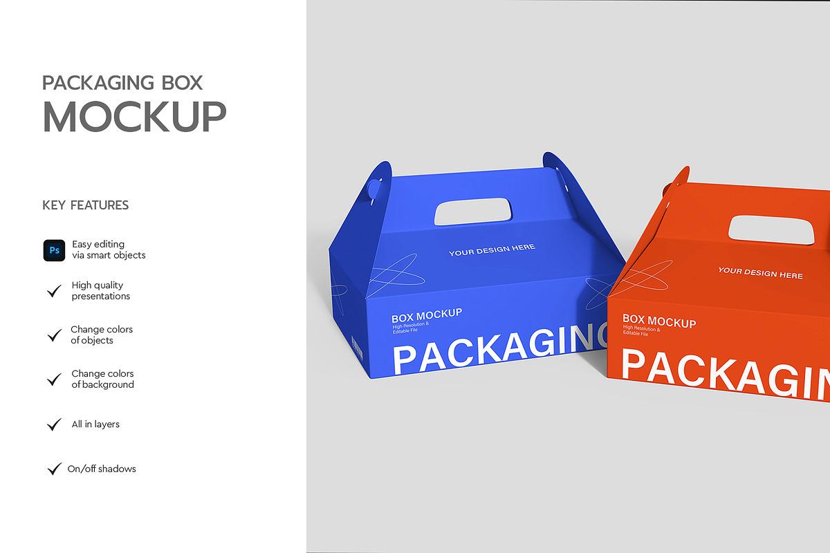 Takeaway Food Box Packaging Mockup, a Product Mockup by graphypix (Photo 2 of 4)