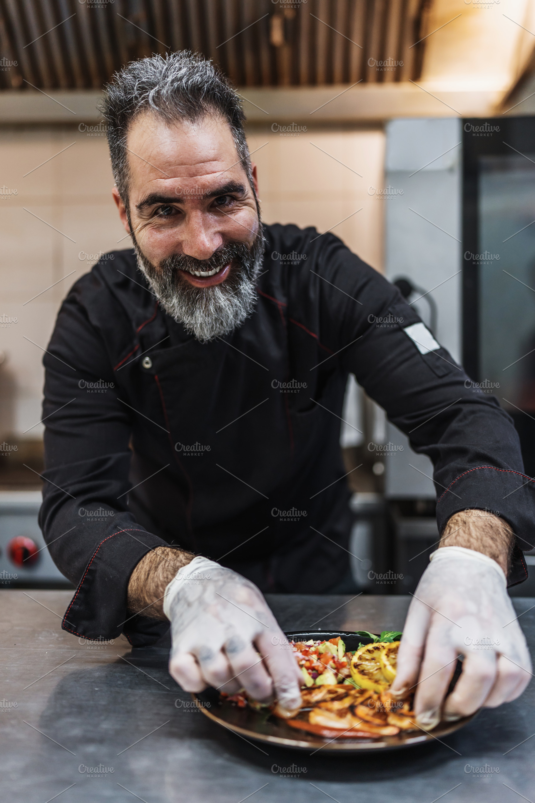 Professional chef preparing food, a Person Photo by REDDOT Studio