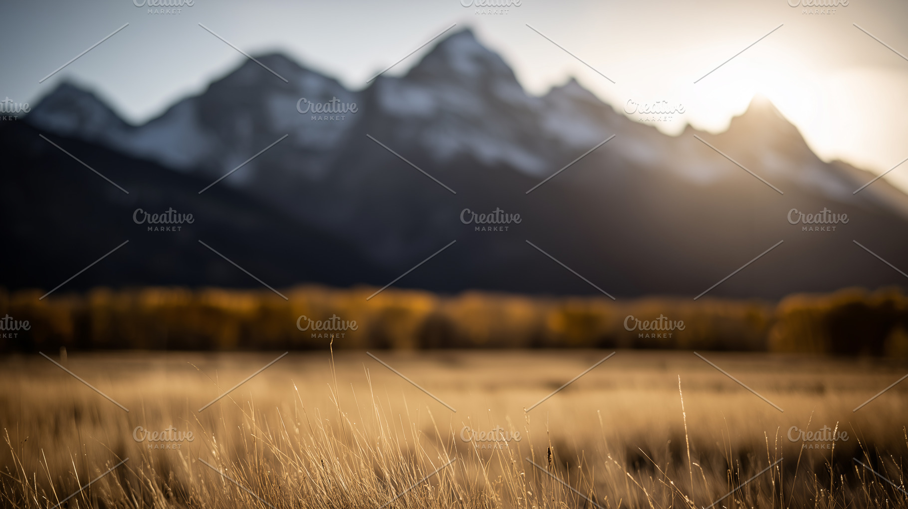 Serene golden meadow at sunrise with, a Nature Photo by MistyDay