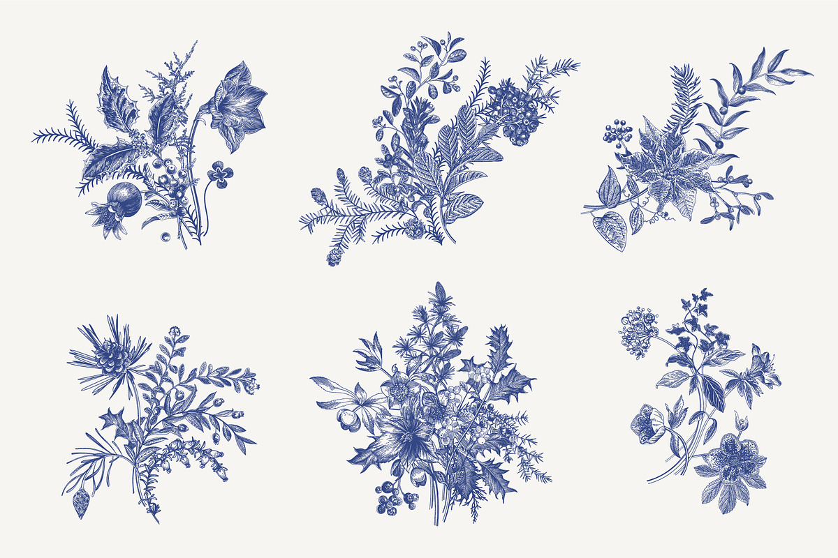 Christmas dreams. Blue & white, a Seasonal Illustration by olga.korneeva (Photo 5 of 12)