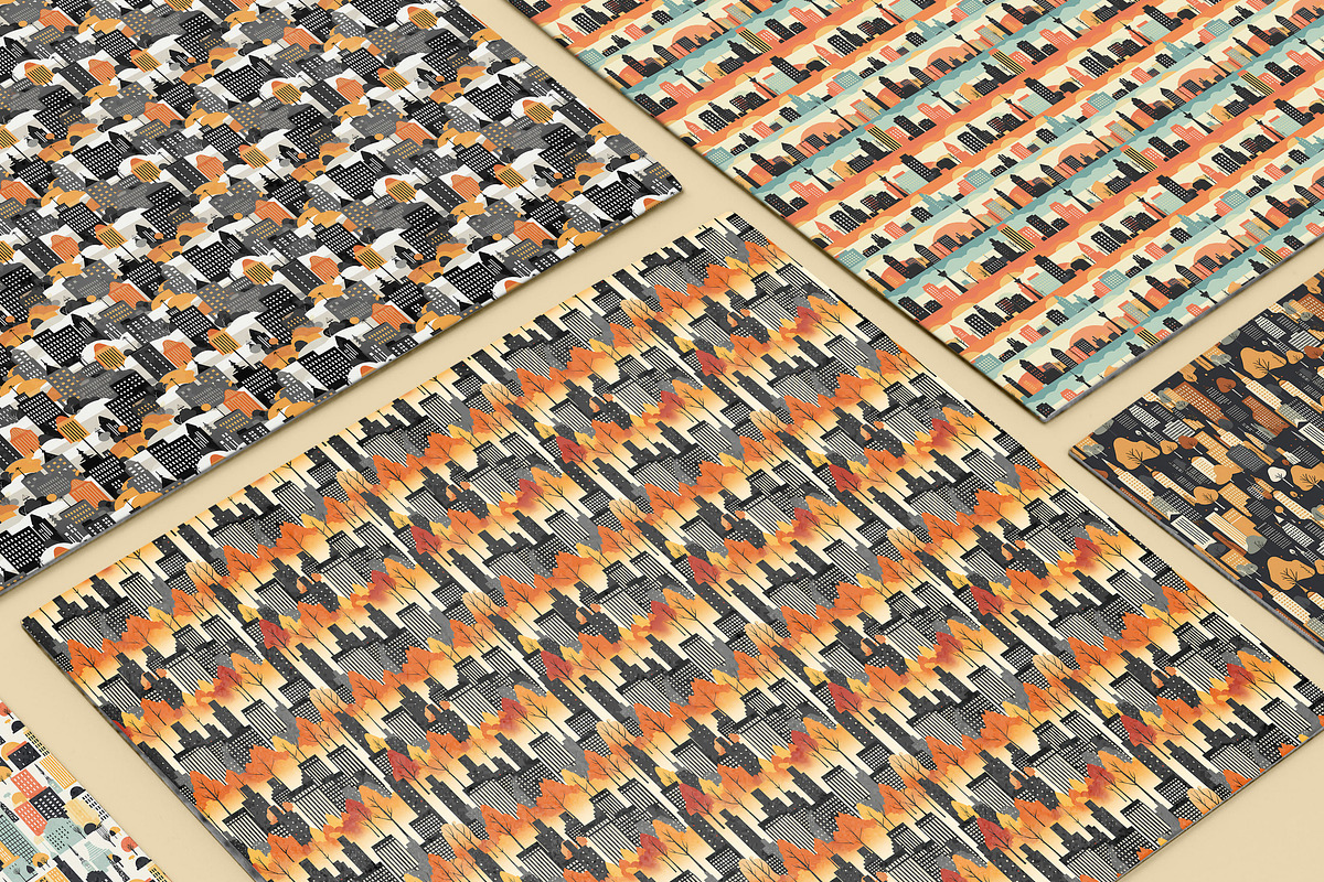 20 Seamless Cityscape Silhouettes, a Pattern Graphic by Nordic Design (Photo 3 of 9)