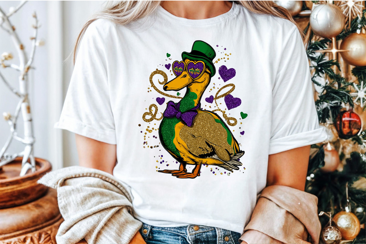 Watercolor Mardi Gras Duck Clipart, an Illustration by Sublimation Artist (Photo 5 of 6)