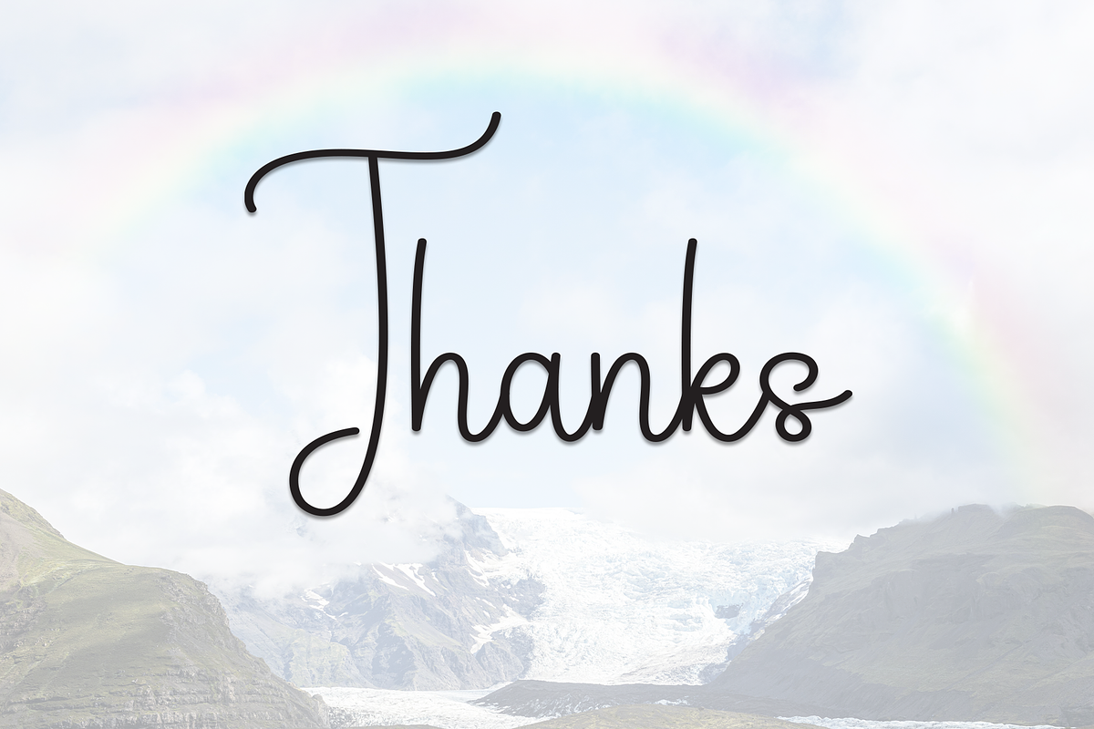 Rainbow | Script Font, a Handwritten Font by Scratchones (Photo 8 of 8)